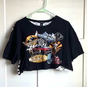 Racing Print Crop Top